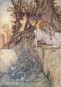 魅惑のゴブレット、1908年頃 作： Arthur Rackham